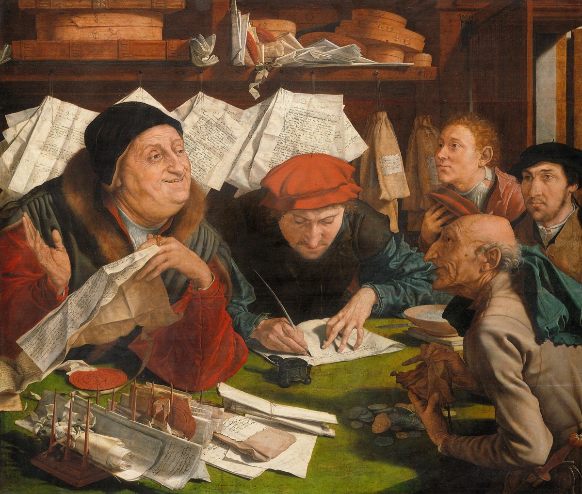 A lawyer with his clients